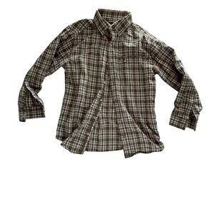 BERNE WORKWEAR Mens Plaid Flannel Button Down Shirt Long Sleeve Work Size Medium